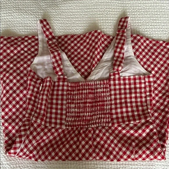 Abercrombie & Fitch Red Gingham Mini Dress XXS - Picture 3 of 6